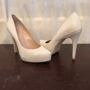 BCBGeneration White Snake Platform Heels